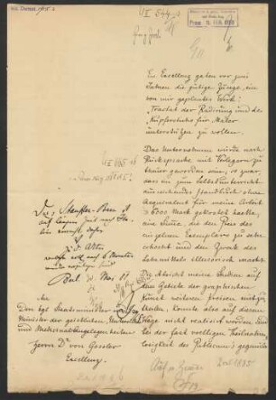 Brief an Gustav von Gossler vom 10.02.1888
