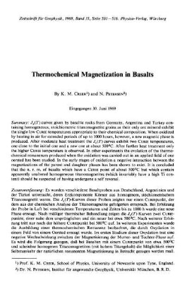 Thermochemical magnetization in basalts