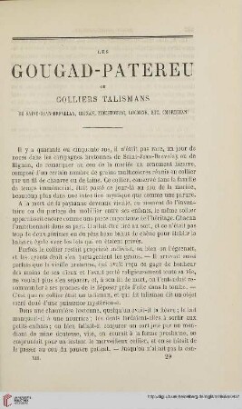 N.S. 12.1865: Les gougad-patereu ou colliers talismans de Saint-Jean-Brevelay, Bignan, Moustoirac, Locminé, etc. (Morbihan)