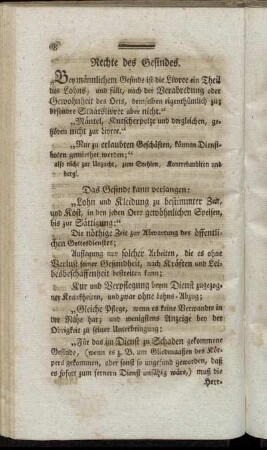 Rechte des Gesindes.