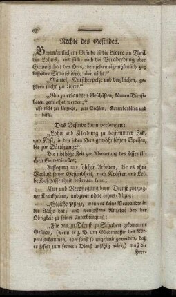 Rechte des Gesindes.