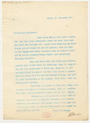 Brief an Fritz Volbach : 27.12.1911