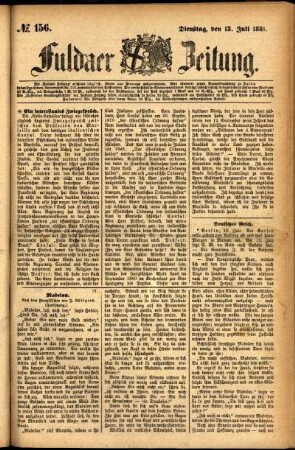 Ausgabe vom Dienstag, den 12. Juli 1881.