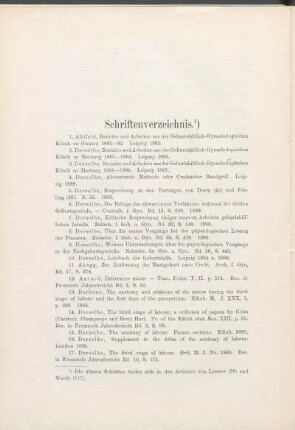 Schriftenverzeichnis.