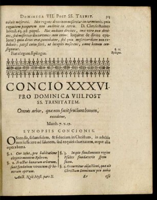 Concio XXXVI. Pro Dominica VIII. Post SS. Trinitatem.