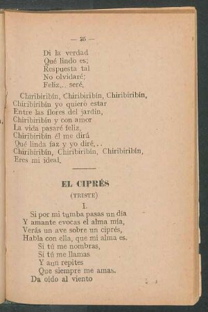 El Ciprés : (Triste)