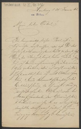 Brief an Friedrich Wilhelm Jähns : 31.01.1865