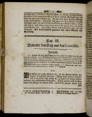 Cap. III. Beweiset den Satz aus den Conciliis.