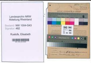 Entnazifizierung Elisabeth Ruelofs , geb. 16.10.1916 ()