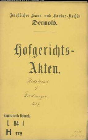 Hillebrand, Gerds Witwe zu Detmold gegen Arnd Windmeyer zu Orbke - Schuldforderung