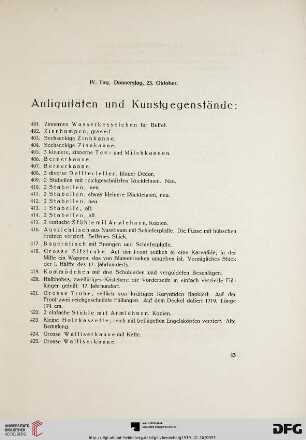 Antiquitäten und Kunstgegenstände (Nr. 401-474)