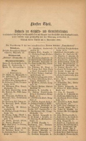 Fünfter Theil.
