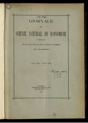 (Vol. XXII - Anno 1899)