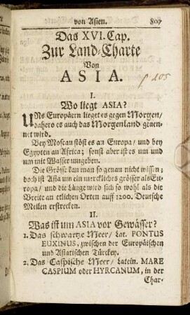 Das XVI. Cap. Zur Land-Charte Von Asia.