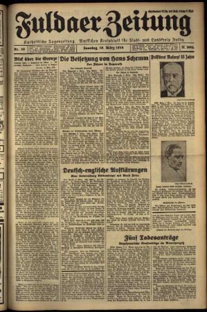Erste Ausgabe vom Sonntag, den 10. März 1935.
