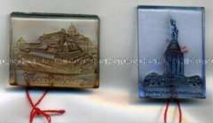 WHW-Abzeichen, Deutsche Baudenkmäler: Hermannsdenkmal und Marienburg, 1. Reichsstraßensammlung vom September 1942, durchgeführt vom NSRL
