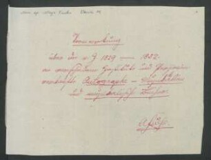 Diverse Materialien (Listen und Verzeichnisse) zur Autographen-Sammlung A. Fuchs