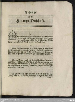 Lehrsätze aus der Finanzwissenschaft