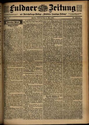 Zweite Ausgabe vom Samstag, den 13. Mai 1899.