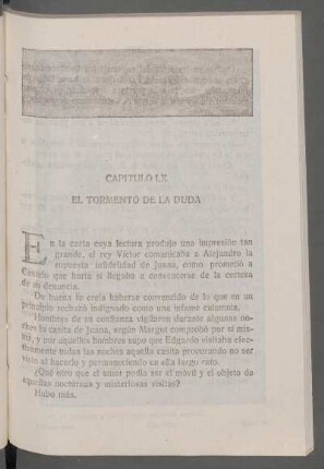 Capítulo LX - El tormento de la duda