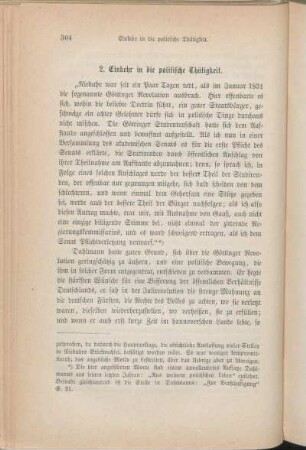 2. Einkehr in die politische Thätigkeit.