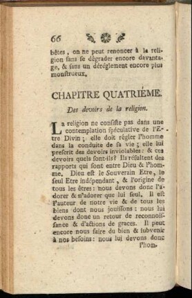 Chapitre Quartriéme. Des devoirs de la religion.