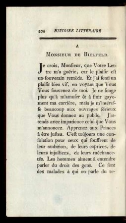 A Monsieur de Bielfeld.