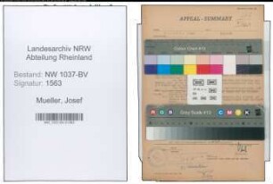 Entnazifizierung Josef Mueller , geb. 11.12.1892 (Schulrektor)