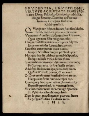 Prudentia, Eruditione, Virtute Ac Pietate Praestanti viro Dom: Friderico Bernbecko ...
