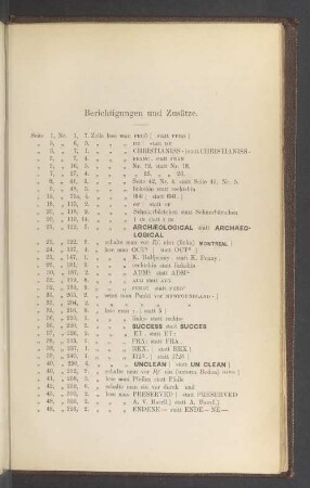 Berichtigungen und Zusätze