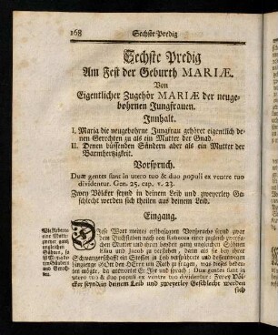 168-178, Sechste Predig am Fest der Geburth Mariae