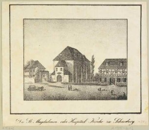 Die St. Magdalenen- oder Hospitalkirche in Schneeberg im Erzgebirge (heute Hospitalkirche St. Trinitatis?)