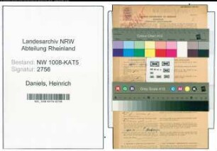 Entnazifizierung Heinrich Daniels , geb. 16.05.1900 (Gaertner)