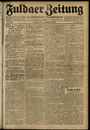 Ausgabe vom Freitag, den 07. September 1917.