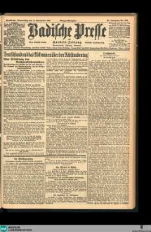 Badische Presse : Generalanzeiger der Residenz Karlsruhe und des Großherzogtums Baden, Morgenausgabe