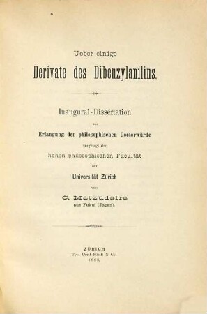 Ueber einige Derivate des Dibenzylanilins
