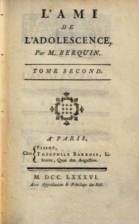 L' ami de l'adolescence. 2. 1786