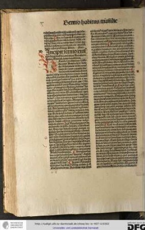 Incipit sermo eiusdem habitus Massilie coram papa Benedicto anno Mcccciii nona Novembris.