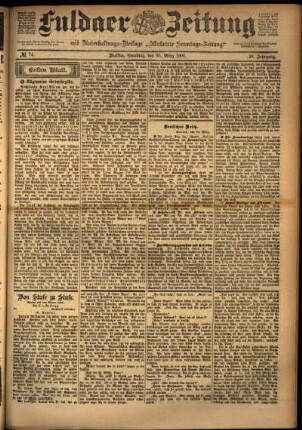 Erste Ausgabe vom Samstag, den 30. März 1901.