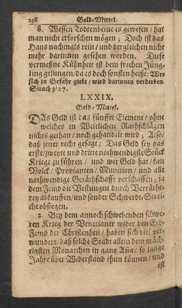 LXXIX. Geld-Mittel.