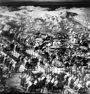 Schlachten spanischer Könige (Wandbild) : Schlachten spanischer Könige (Wandbild). Freskomalerei (1587). San Lorenzo de El Escorial, Königlicher Sitz Sankt Laurentius von El Escorial