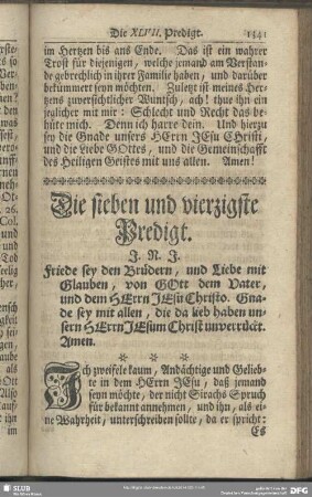 Die sieben und vierzigste Predigt