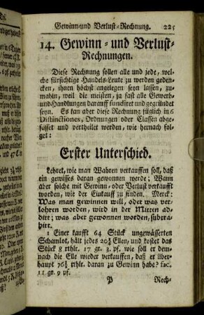 14. Gewinn- und Verlust-Rechnungen.