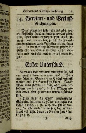 14. Gewinn- und Verlust-Rechnungen.