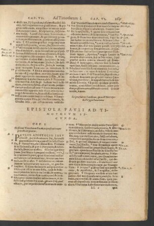 Epistola Pavli Ad Timothevm Secvnda.