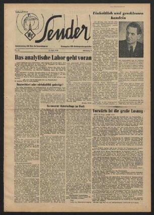 Betriebszeitung 'WF-Sender', Nr.28/1956 (18. Juli 1956)