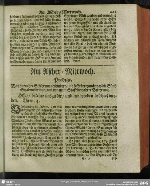 Am Ascher-Mittwoch