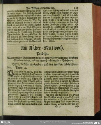 Am Ascher-Mittwoch