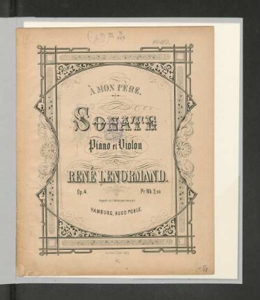 Sonate pour piano et violon : op. 4