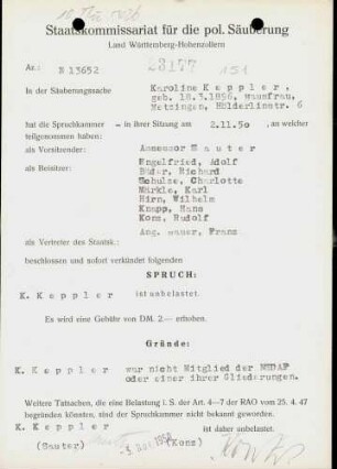 Keppler, Karoline